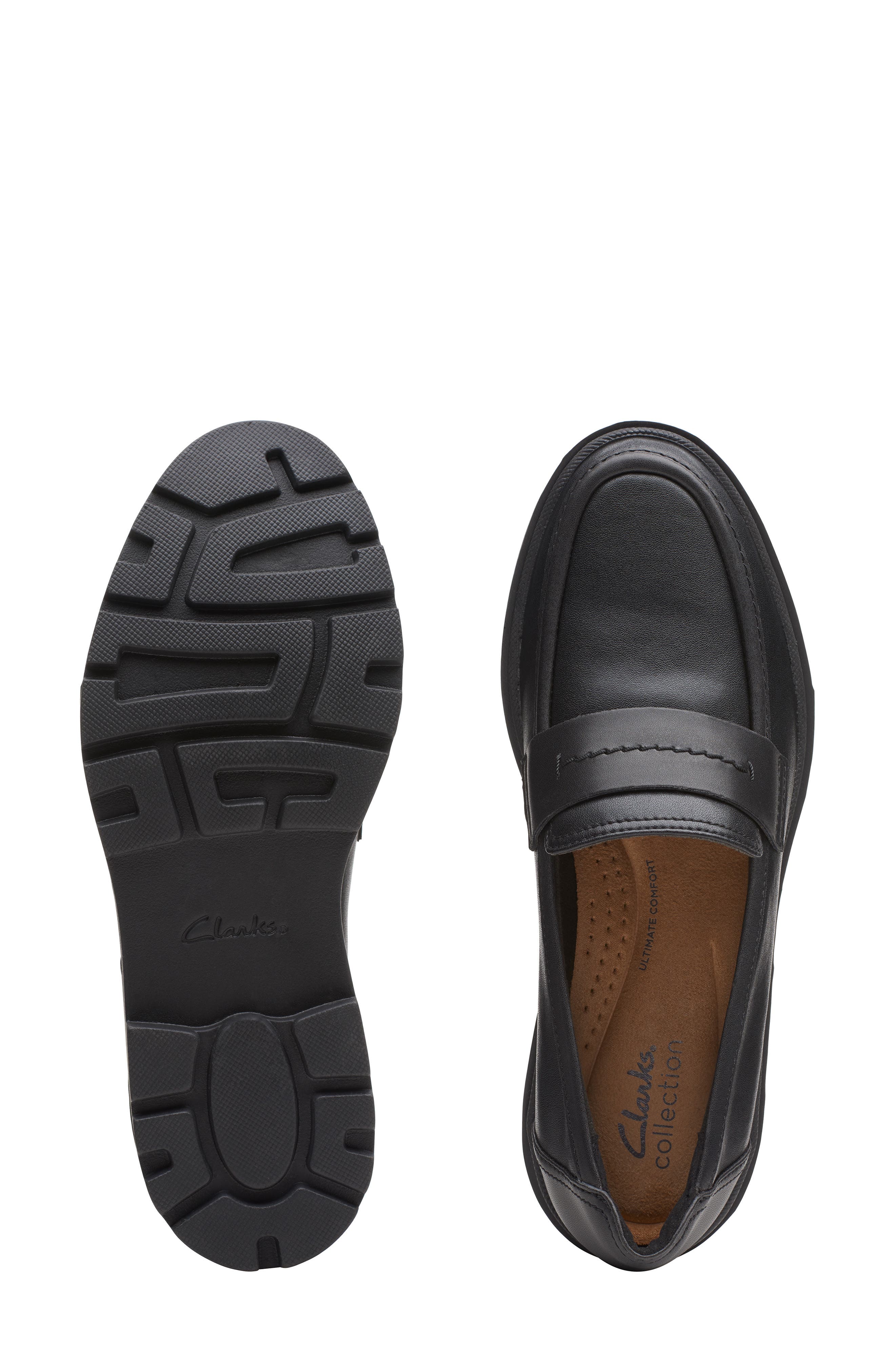 Calla Ease Lug Sole Loafer, Alternate, color, BLACK LEATHER