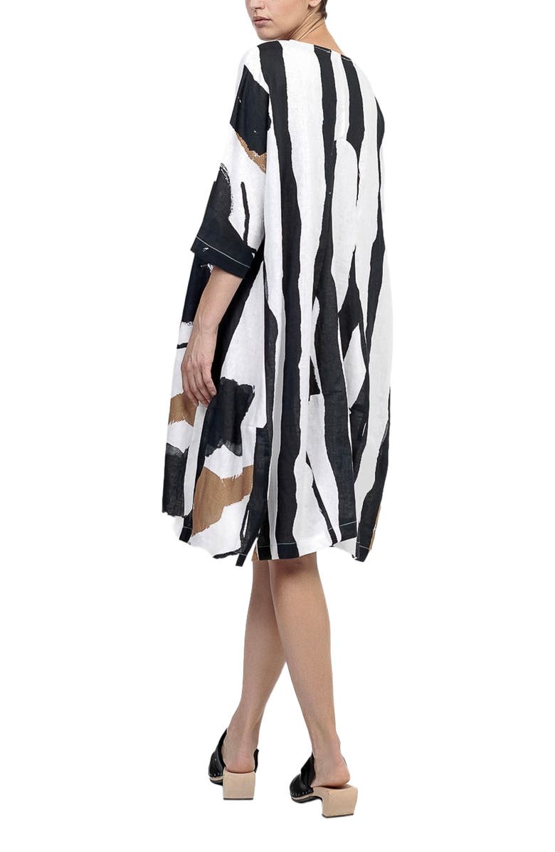 Alembika Zebra print linen T-shirt dress, Alternate, color, 