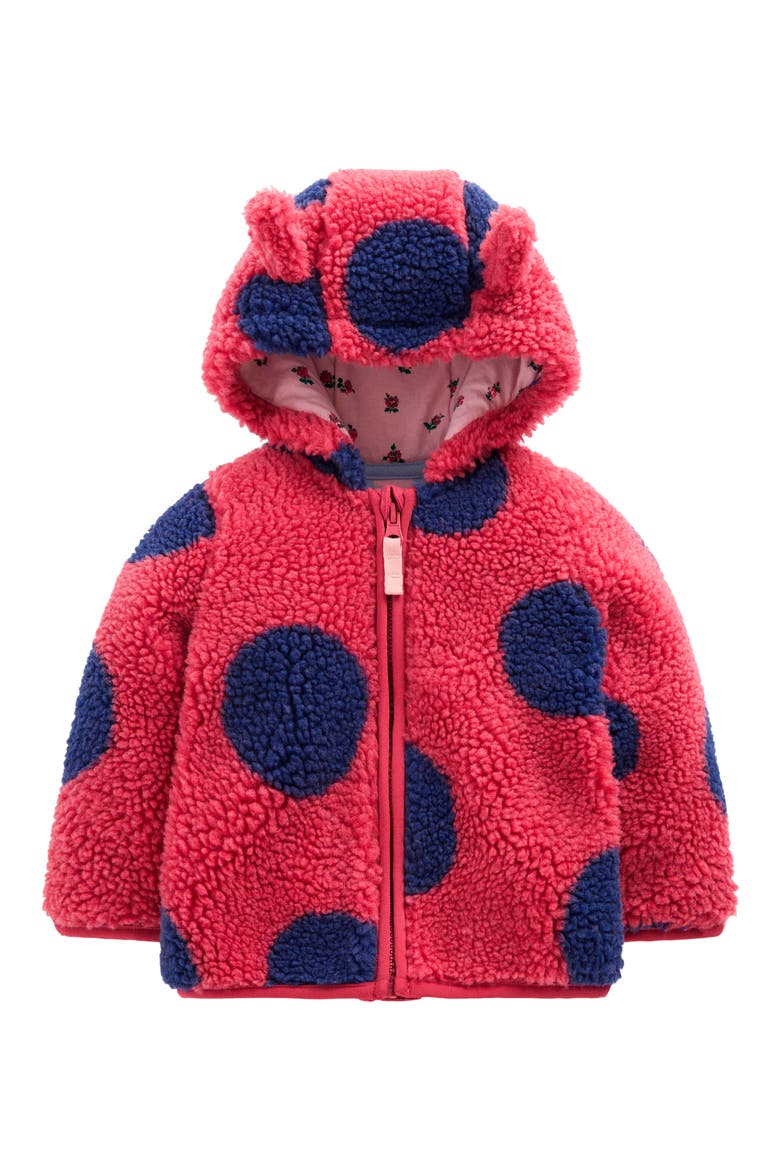 Polka Dot High Pile Fleece Jacket, Main, color, LADYBIRD