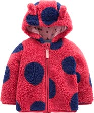 Mini Boden Polka Dot High Pile Fleece Jacket
