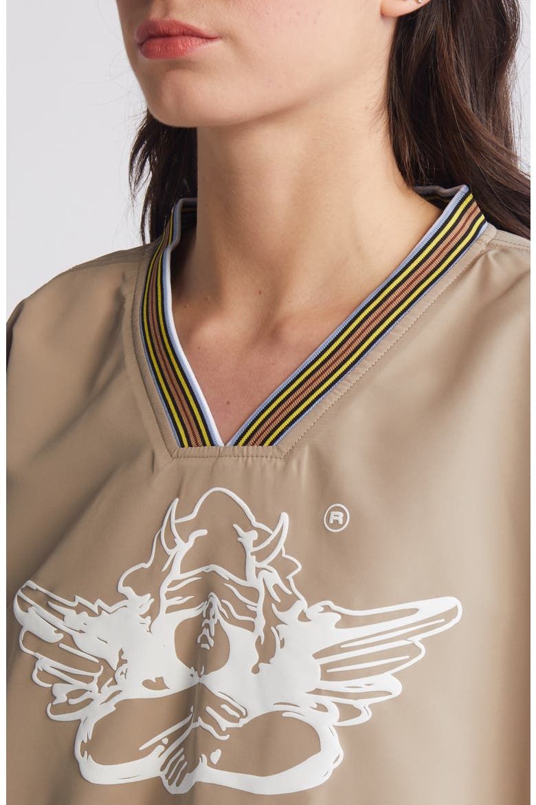 Hits Different Logo Graphic Pullover, Alternate, color, BROWN