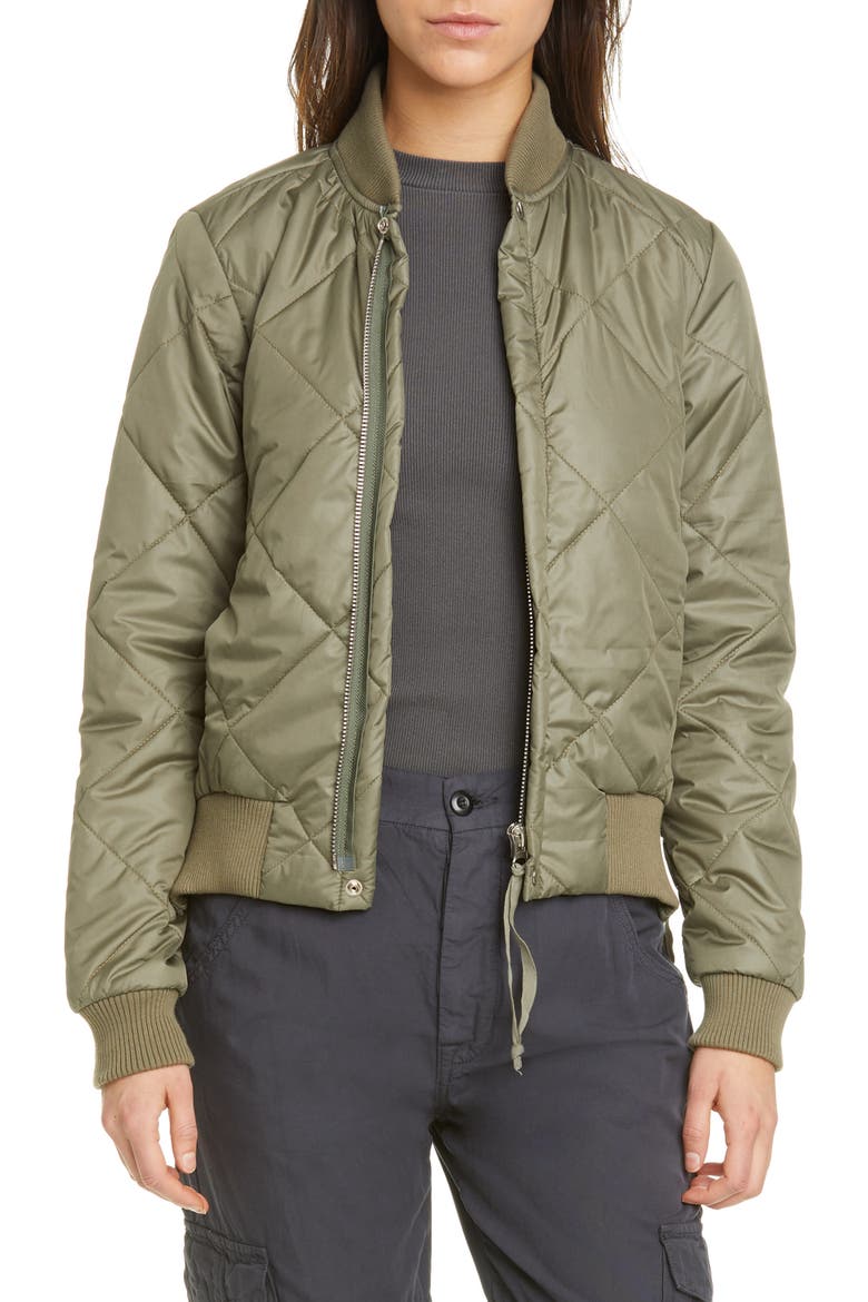 Neil Quilted Bomber Jacket, Main, color, OLIVE