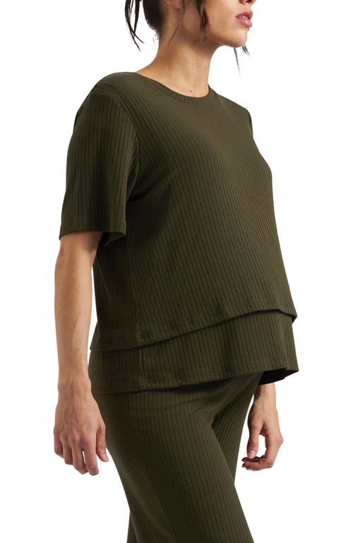 Ripe Maternity Mike Rib Nursing Top In Green