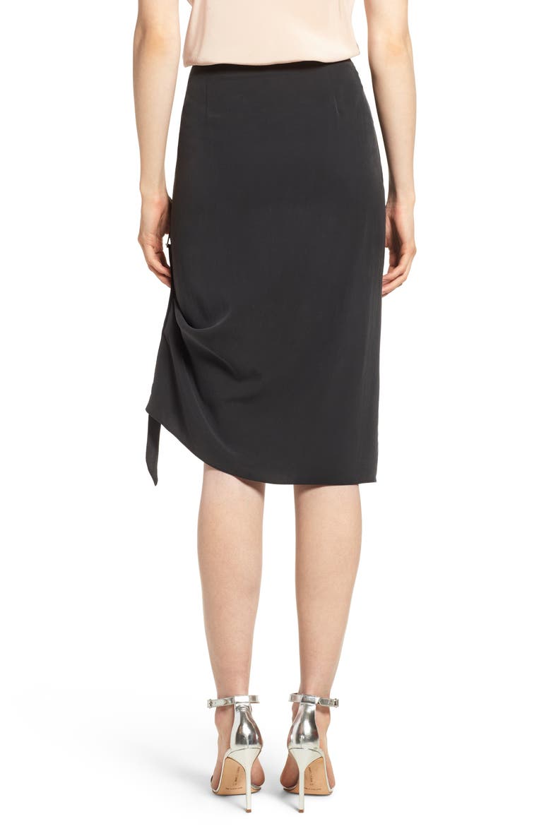 Side Drape Skirt, Alternate, color, BLACK
