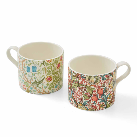 Morris & Co Set of 2 Porcelain Mugs, 12 oz