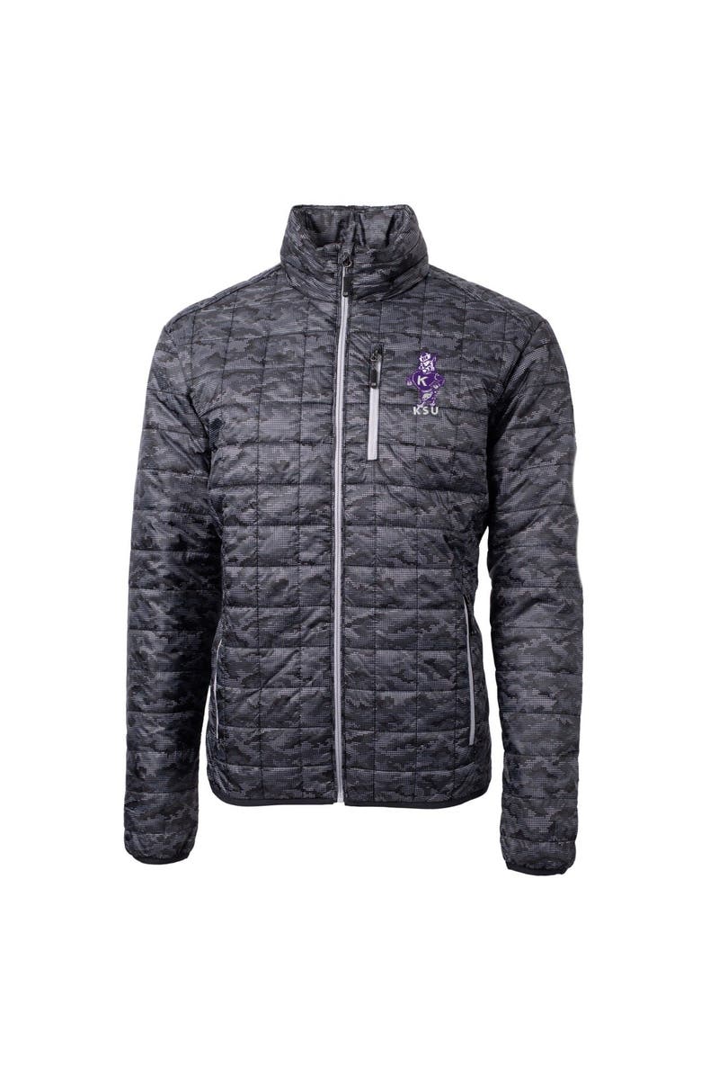 Cutter & Buck Men's Cutter & Buck  Black Kansas State Wildcats Vault Rainier PrimaLoft Eco Insulated Full-Zip Puffer Jacket, Alternate, color, 