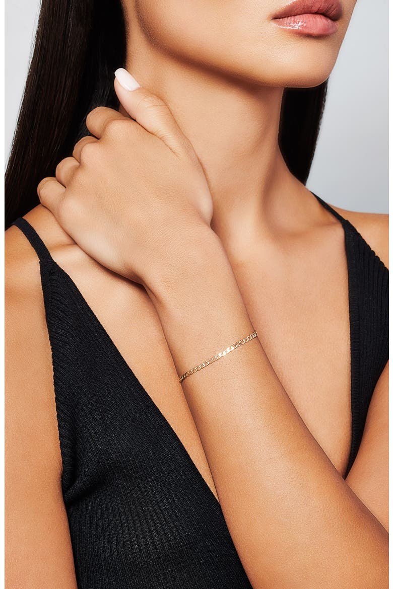Nude Curb Chain Bracelet, Alternate, color, YELLOW GOLD