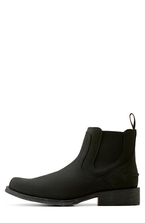 Ariat Midtown Rambler Square Toe Western Chelsea Boot In Matte Black