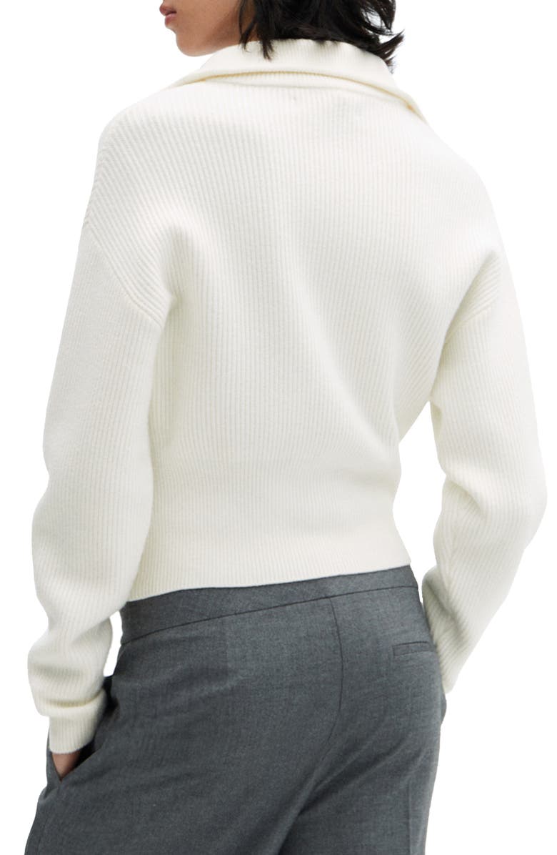 MANGO Half Zip Rib Sweater, Alternate, color, 
