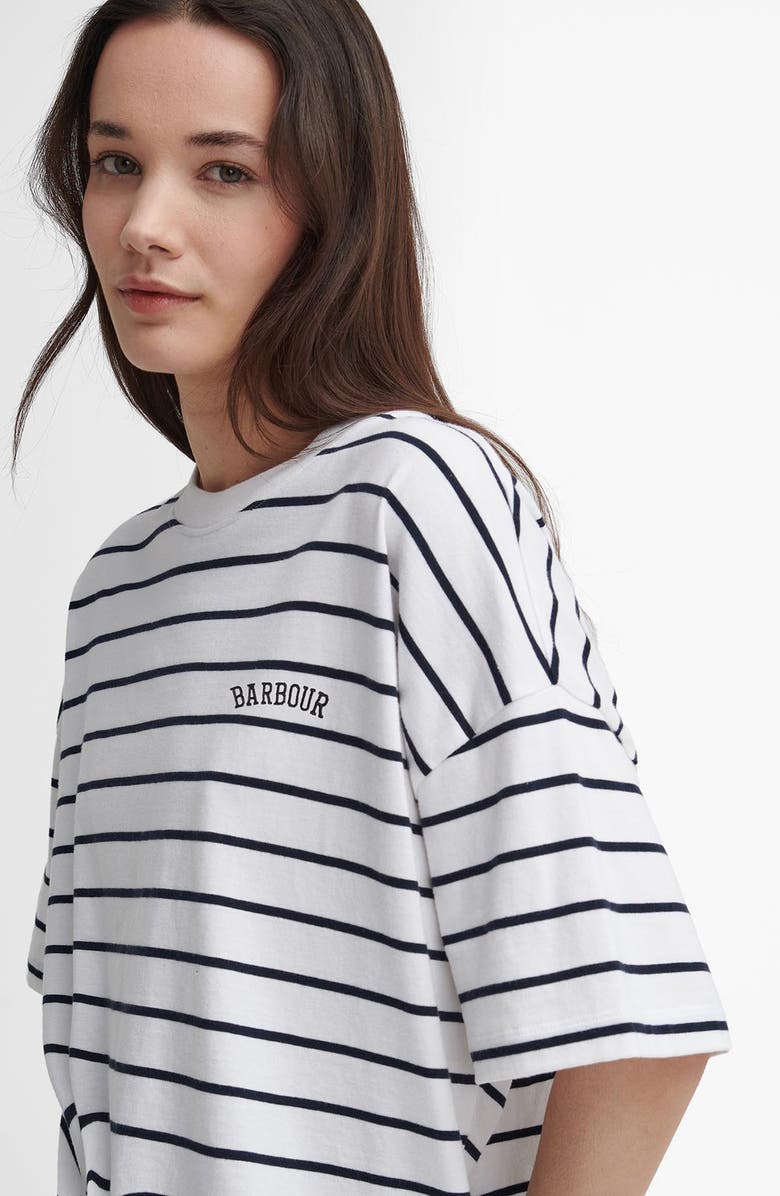 Barbour Marnie Stripe Cotton T-Shirt, Alternate, color, Cloud White/ Navy