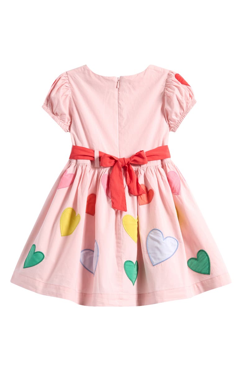 Mini Boden Kids' Heart Puff Sleeve Cotton Dress, Alternate, color, 