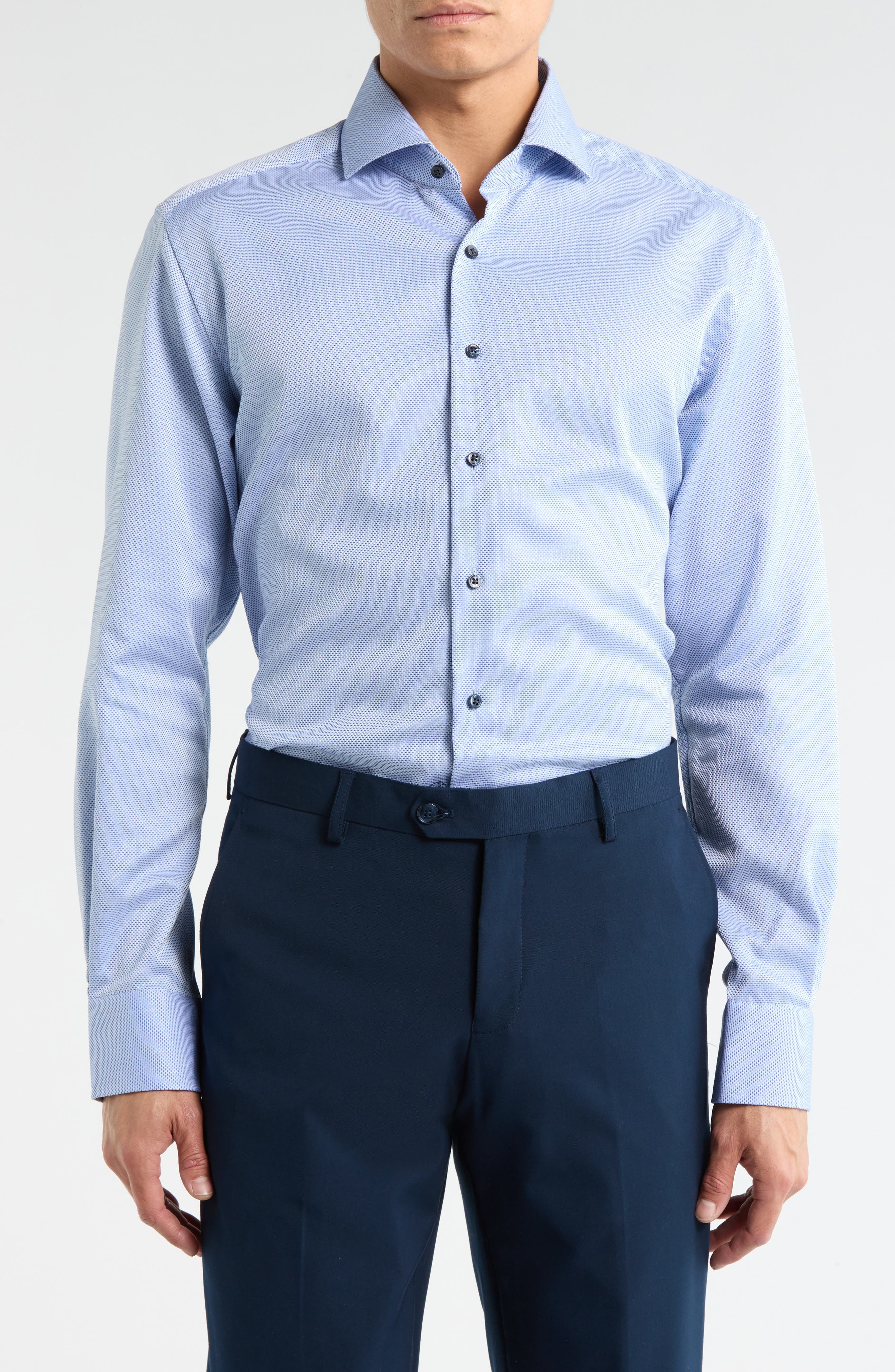 Eterna Modern Fit Dobby Button Front Shirt