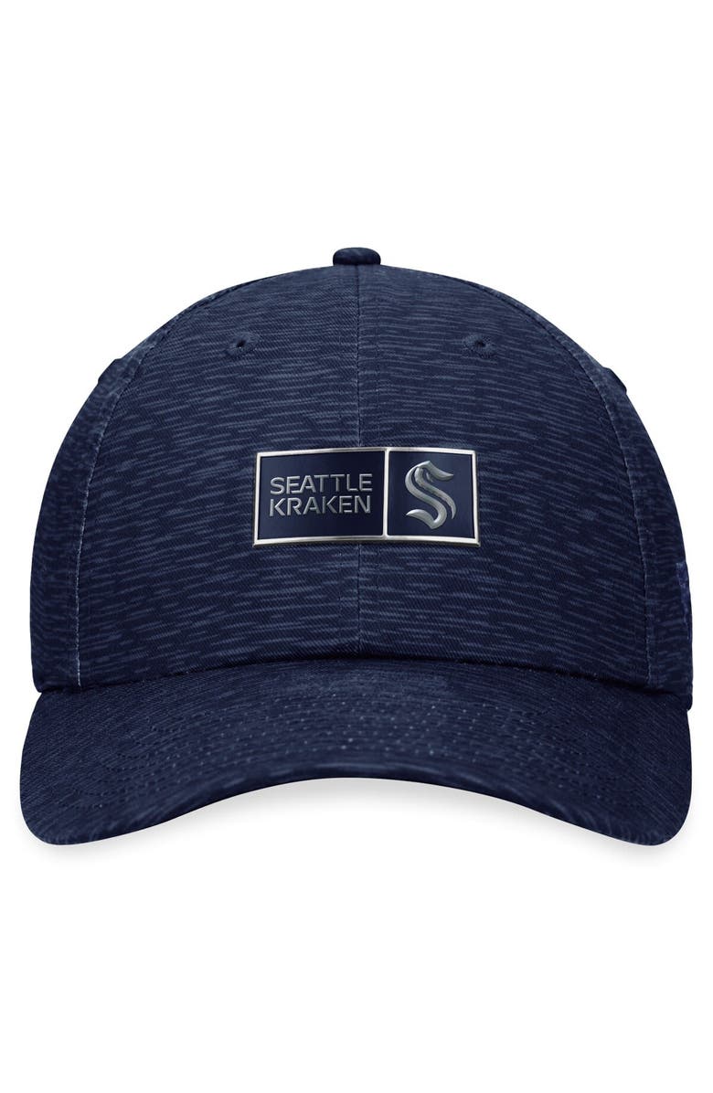 FANATICS Men's Fanatics Branded Deep Sea Blue Seattle Kraken Authentic Pro Road Adjustable Hat, Alternate, color, Navy