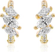 SUZY LEVIAN Marquis Cubic Zirconia Huggie Hoop Earrings