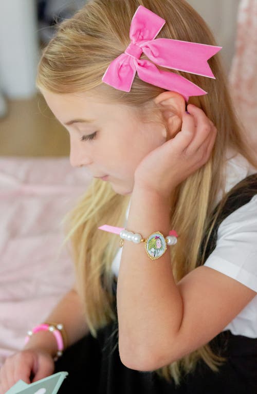 Bits & Bows Eloise X Bow Pearls Cameo Bracelet In Pink