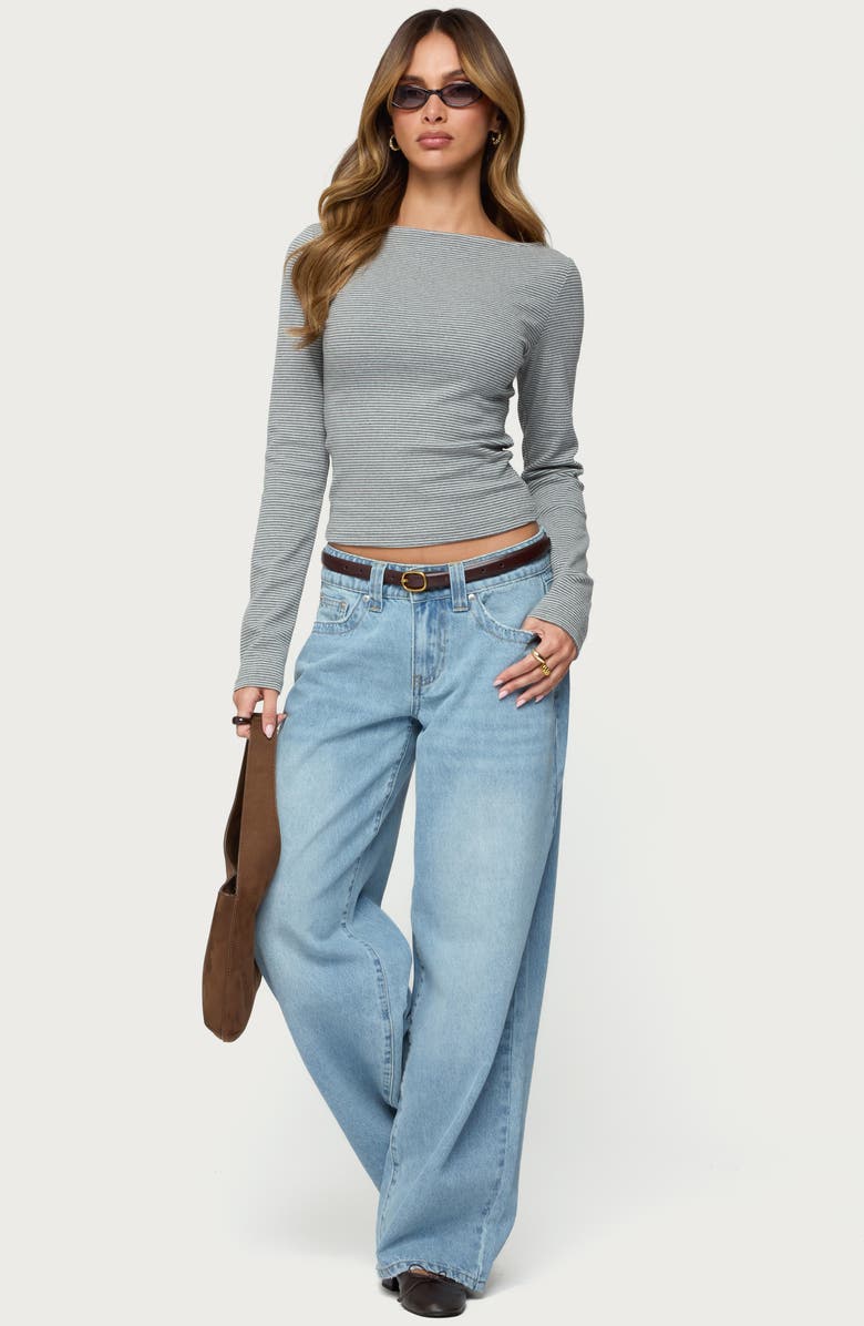 EDIKTED Rivka Straight Leg Jeans, Alternate, color, Light-Blue