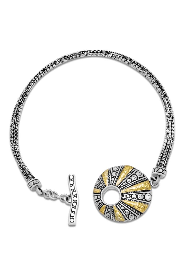 Two-Tone Hammered Toggle Bracelet, Alternate, color, SILVER AND GOLD