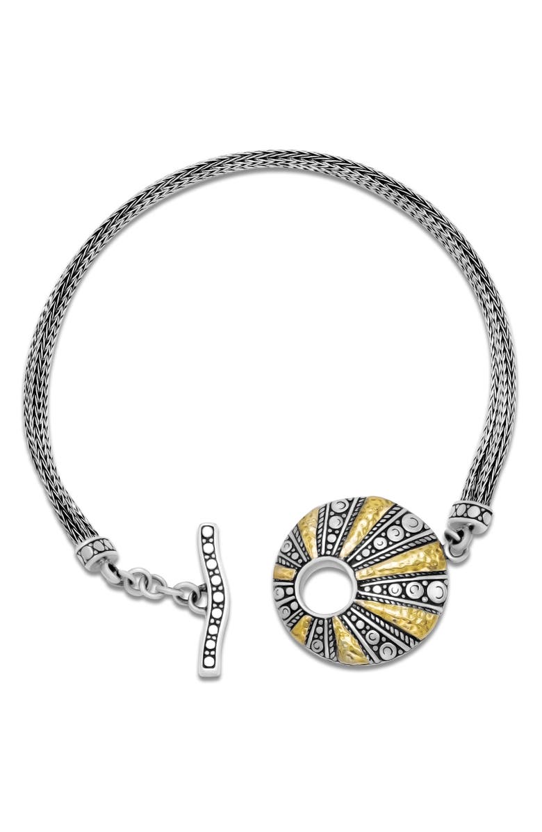 SAMUEL B. Two-Tone Hammered Toggle Bracelet, Alternate, color, Silver And Gold