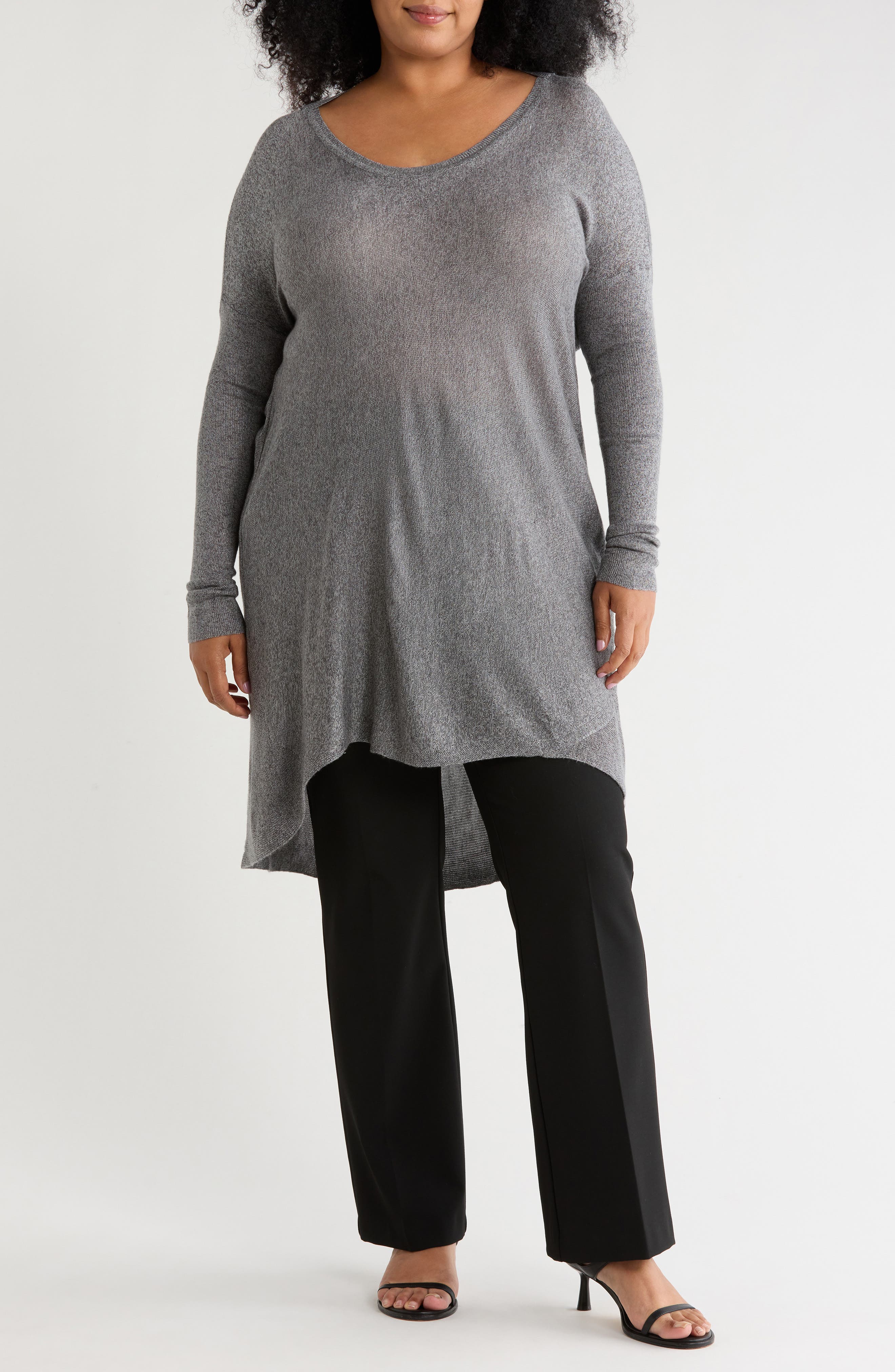 Lightweight High-Low Tunic Sweater