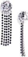 Oscar de la Renta Crystal Fringe Chandelier Clip-On Earrings