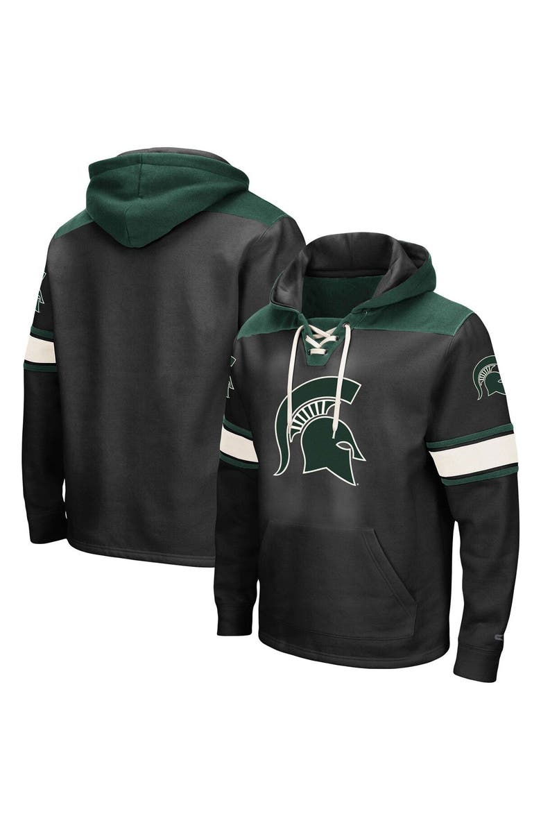 COLOSSEUM Men's Colosseum Black Michigan State Spartans 2.0 Lace-Up Pullover Hoodie, Main, color, Black