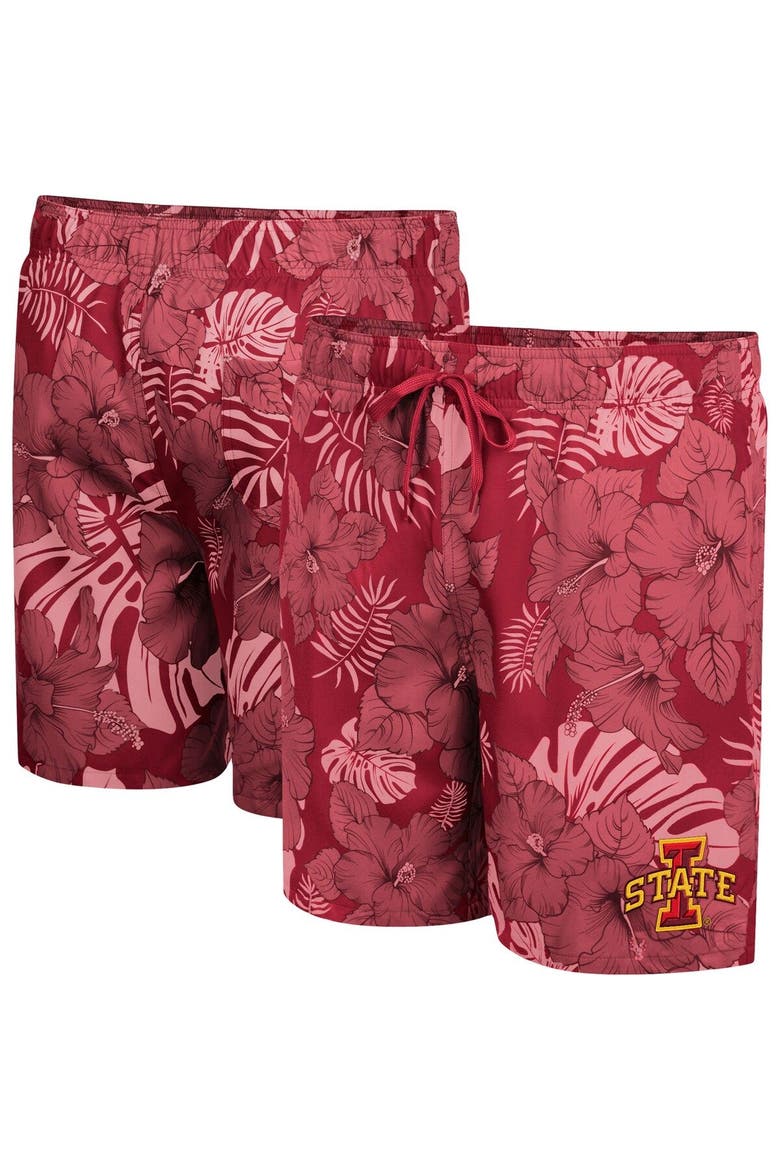 Men's Colosseum Cardinal Iowa State Cyclones The Dude Swim Shorts, Main, color, Cardinal