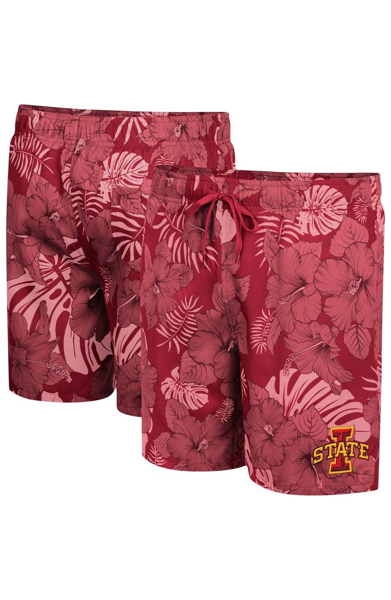 COLOSSEUM Men's Colosseum Cardinal Iowa State Cyclones The Dude Swim Shorts, Main, color, Cardinal