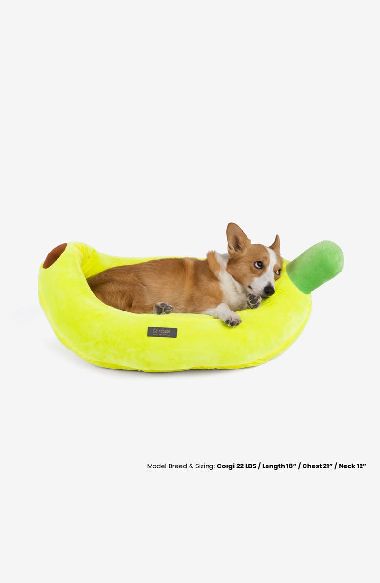 Nandog Pet Gear Fun Collection Dog and Cat Bed - Banana Hut, Alternate, color, Yellow