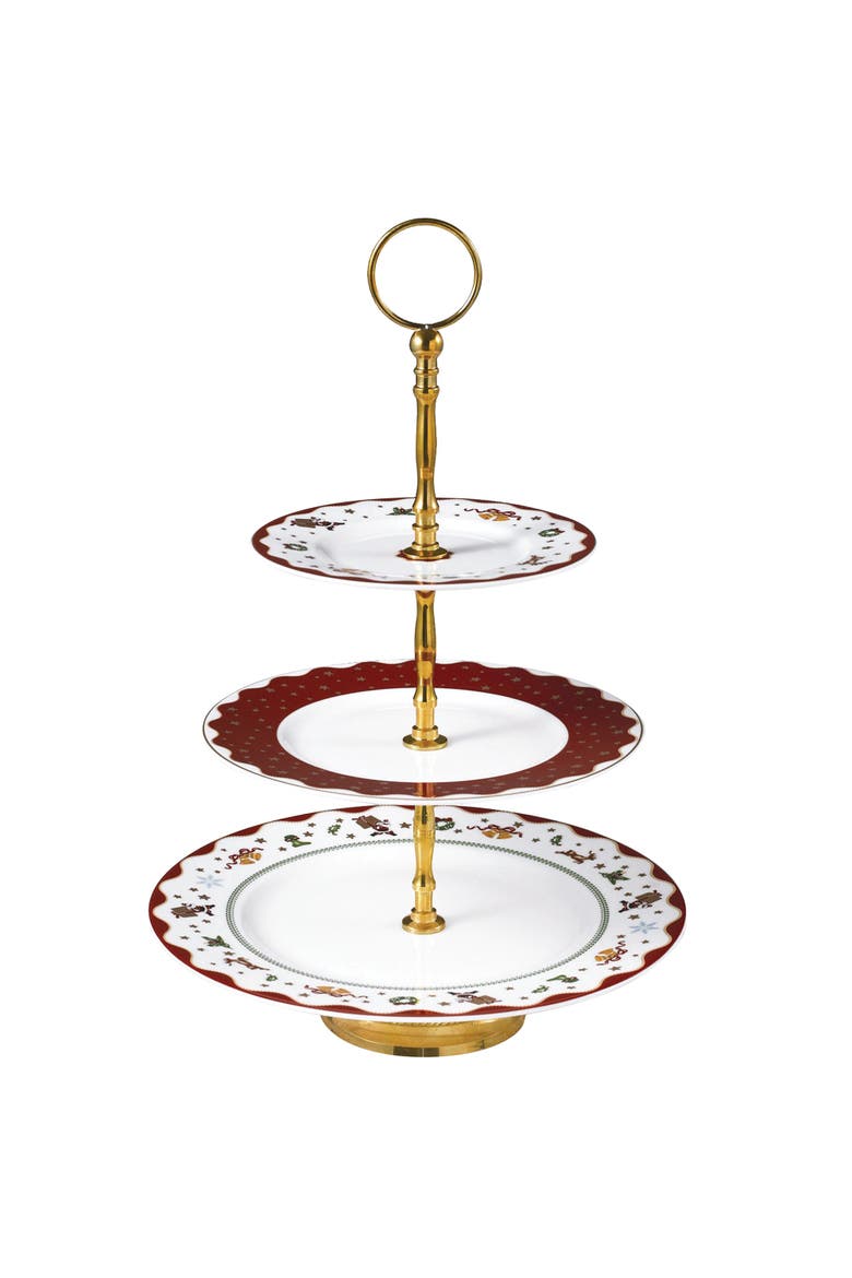 My Noel 3-Tier Cake Stand, Main, color, White