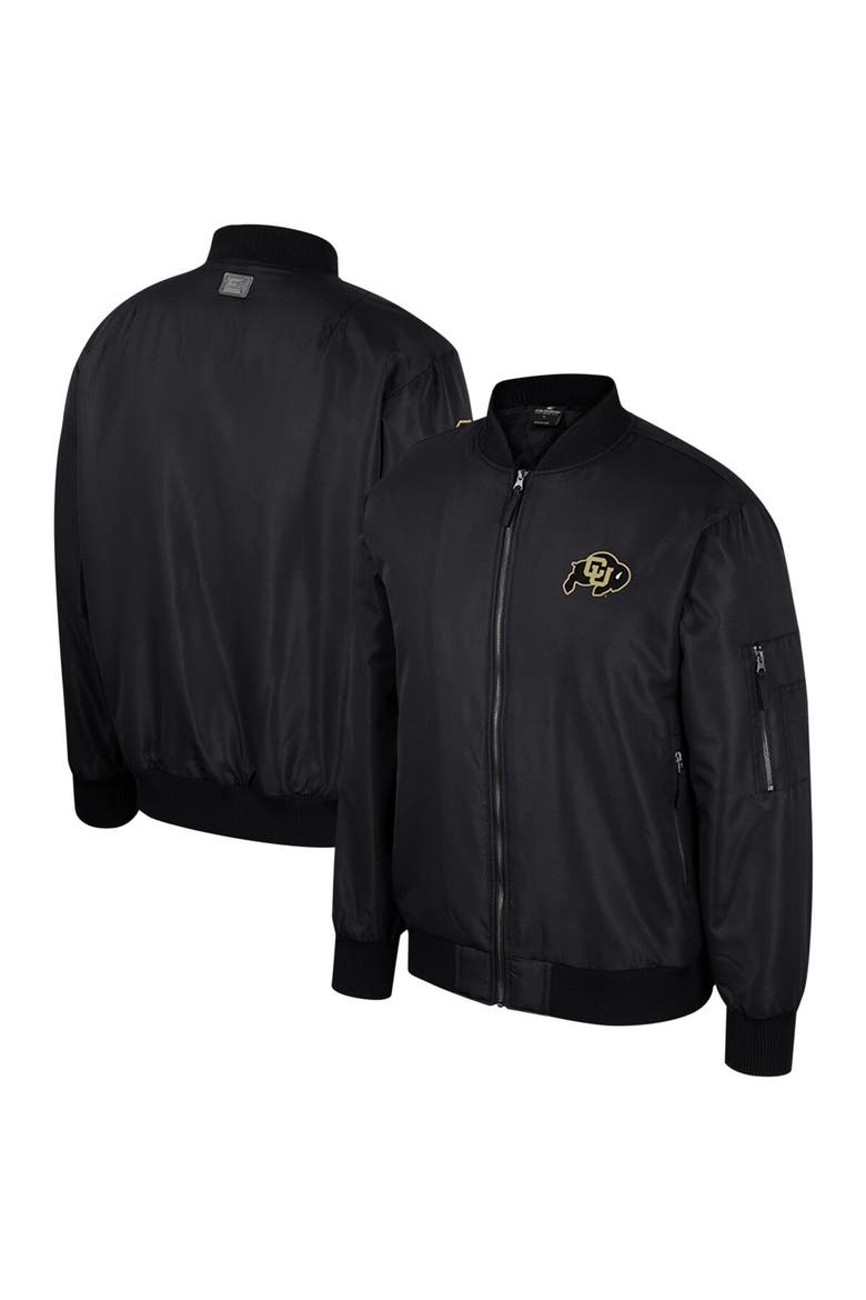 Men's Colosseum  Black Colorado Buffaloes Full-Zip Bomber Jacket, Main, color, Black