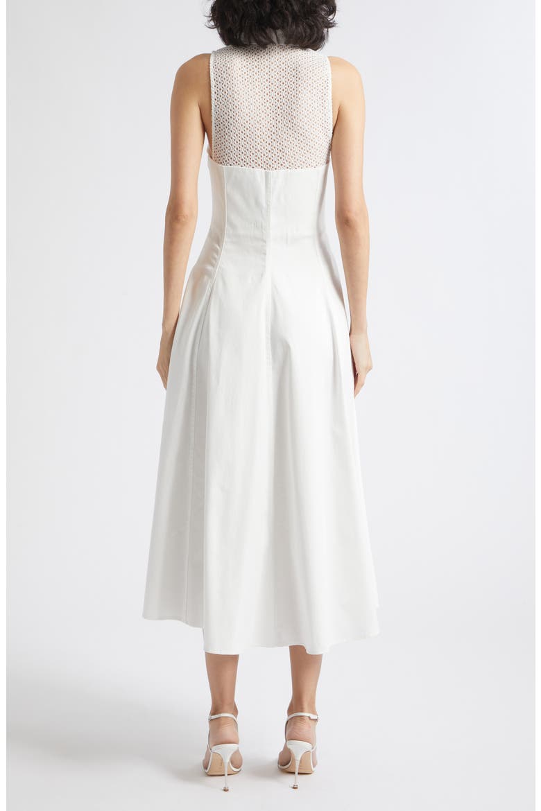 Hera Broderie Anglaise Cotton Midi Dress, Alternate, color, IVORY