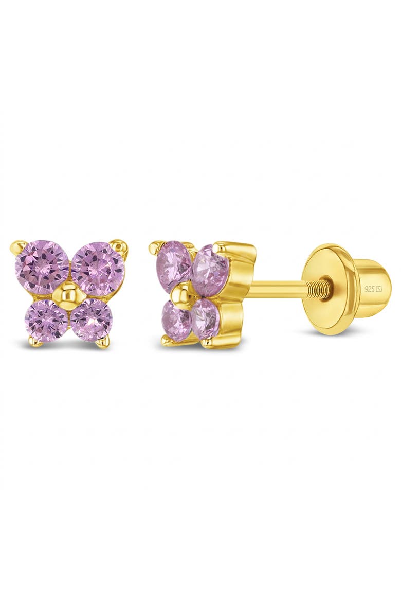 Teenie Tiny Butterfly Plated Earrings, Main, color, Pink
