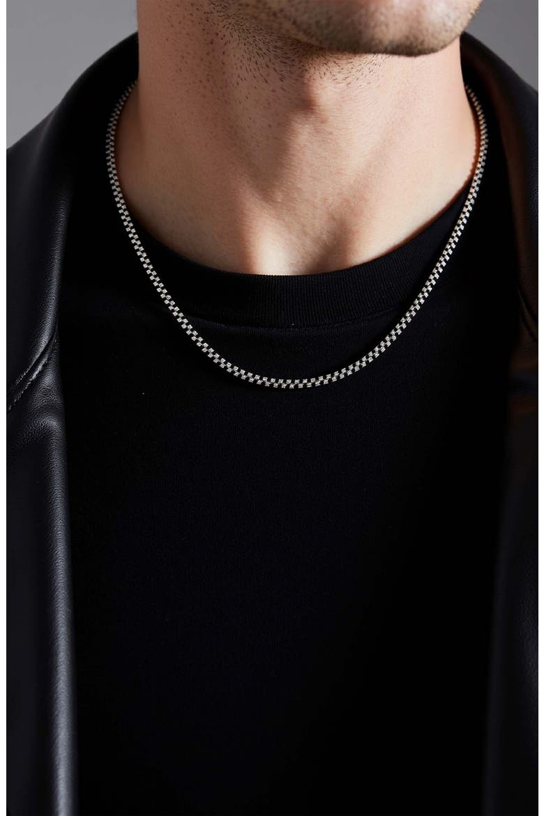 Men's Box Chain Necklace, Alternate, color, SILVER
