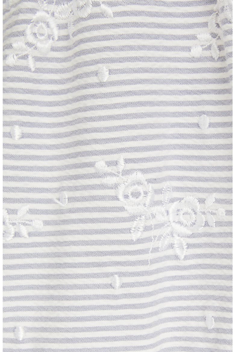 Porto Embroidered Floral Tiered Seersucker Dress, Alternate, color, BLUE/ WHITE