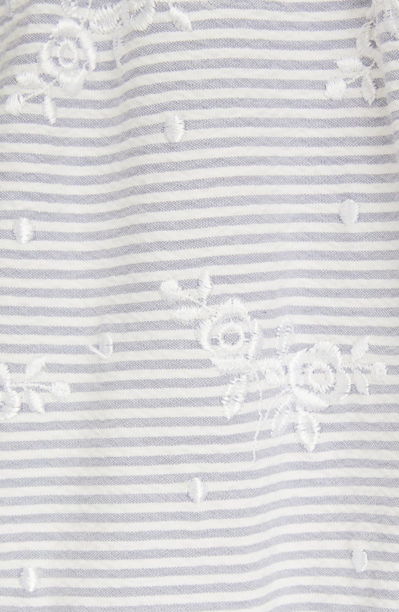 Erdem Porto Embroidered Floral Tiered Seersucker Dress, Alternate, color, 