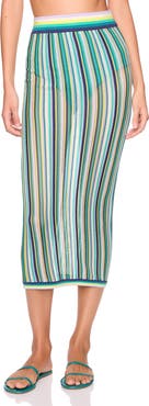 Susana Monaco Stripe Open Stitch Midi Sweater Skirt