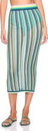 Susana Monaco Stripe Open Stitch Midi Sweater Skirt