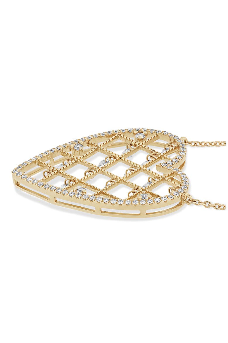 18K Gold Audrey Diamond Heart Pendant Necklace (Online Trunk Show), Alternate, color, YELLOW