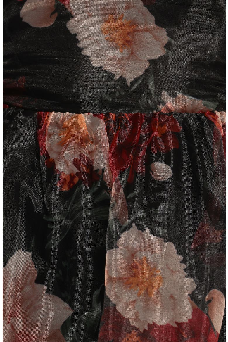 Elspeth Floral Midi Dress, Alternate, color, BLACK FLORAL