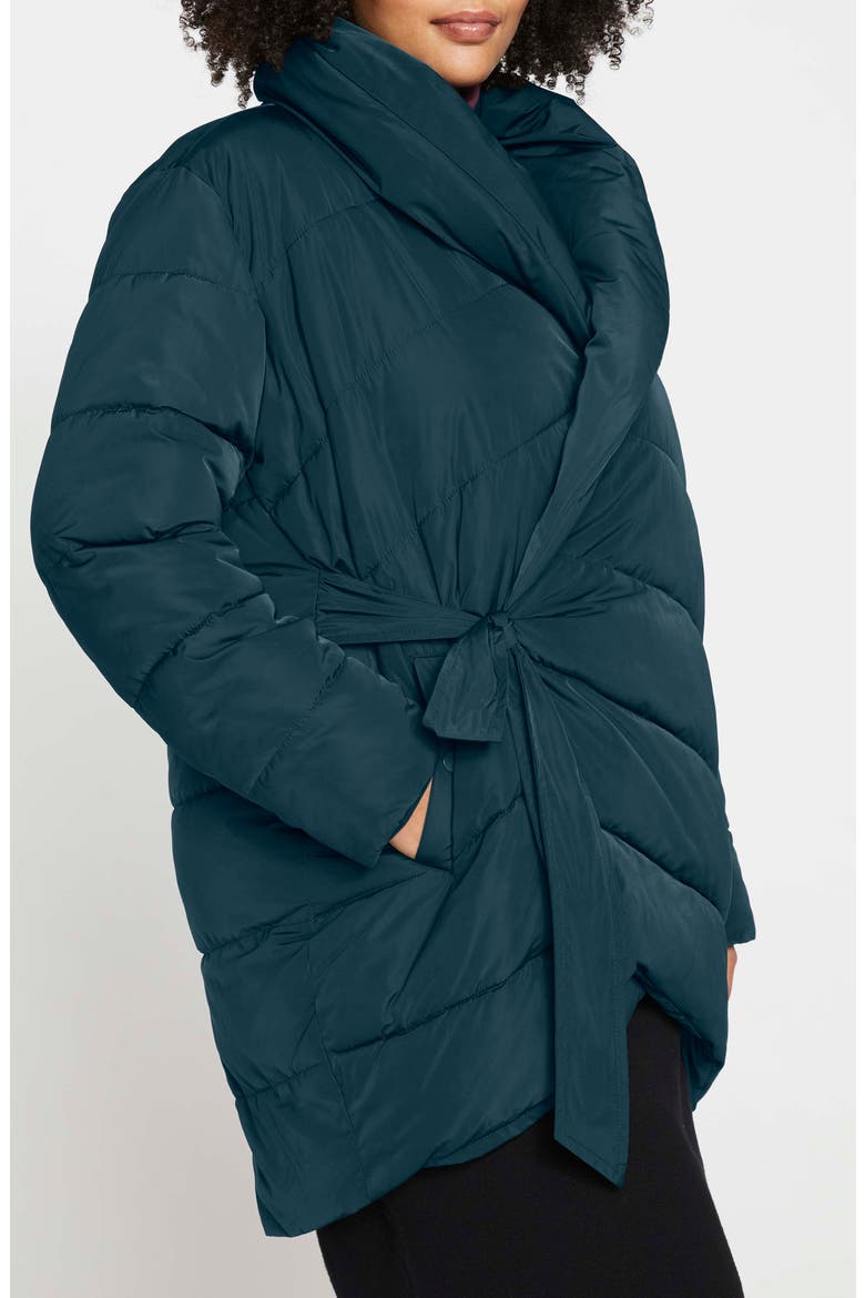 Kanda 2 Wrap Puffer Coat, Alternate, color, DEEP SEA
