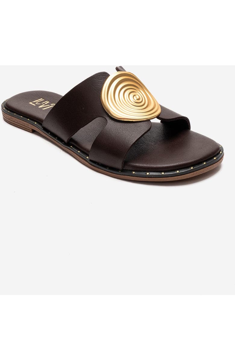 Forever & Always Shoes Nolita Leather Slide Sandal, Alternate, color, Brown