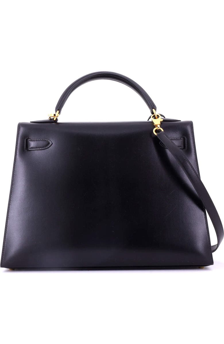 Pre-Owned Hermes Kelly Handbag Black Box Calf with Gold Hardware 32, Alternate, color, Noir