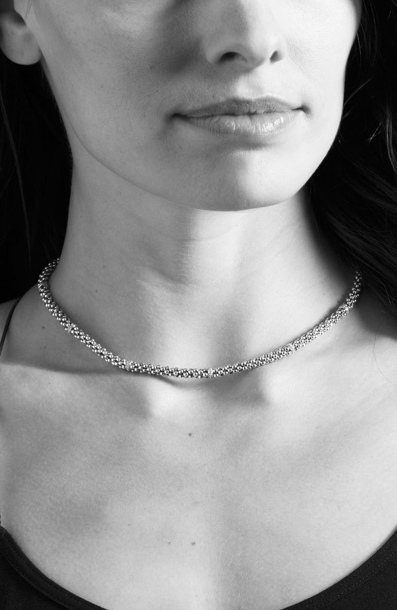 LAGOS Two-Tone Caviar Beaded Necklace, Alternate, color, Silver/ Gold