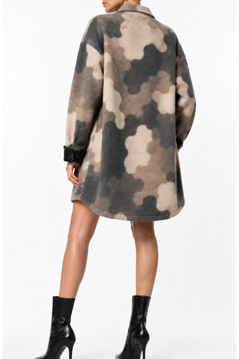 Camo Coat Dress, Alternate, color, BLACK