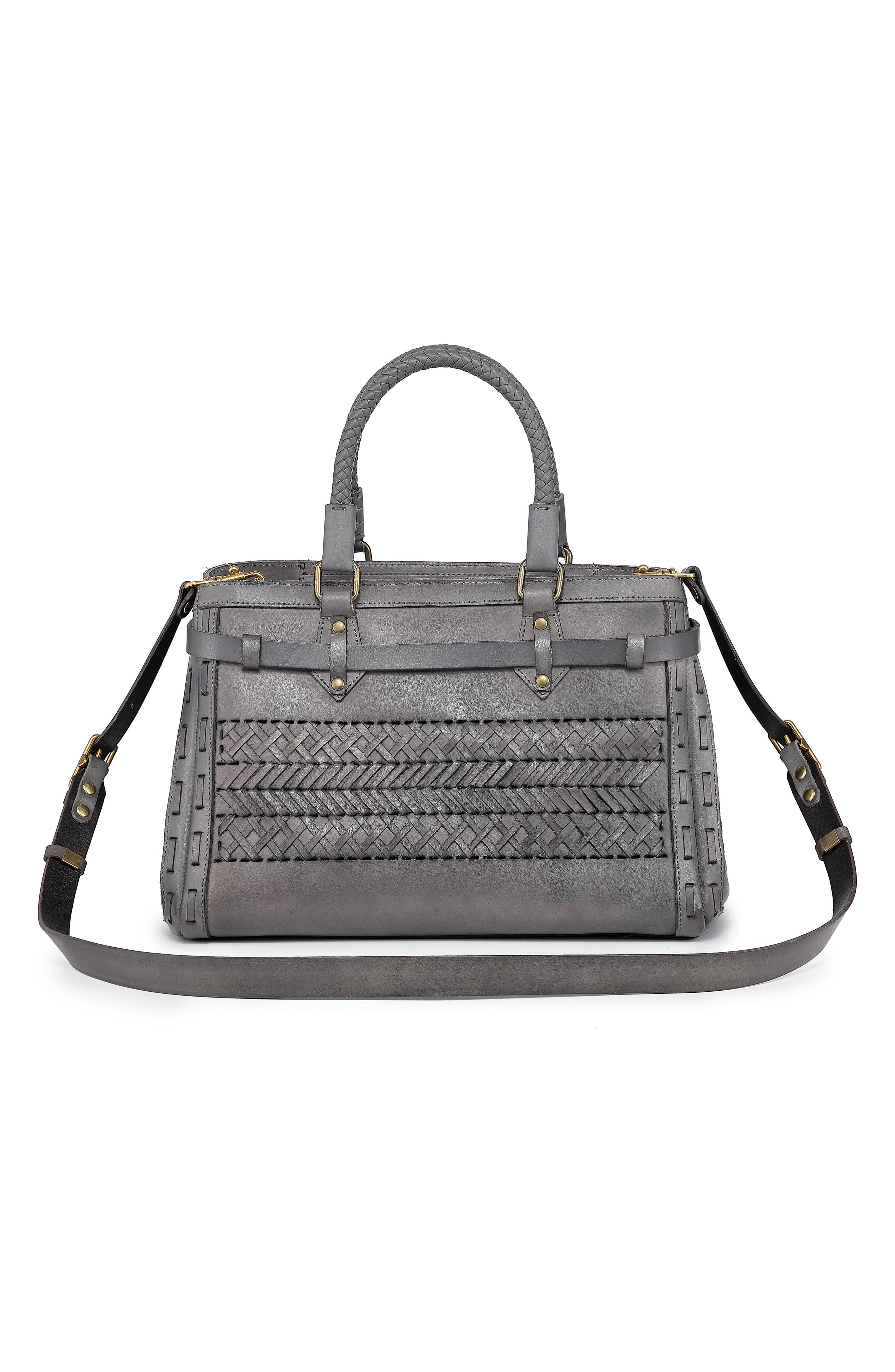 OLD TREND Woven Leather Satchel, Alternate, color, 