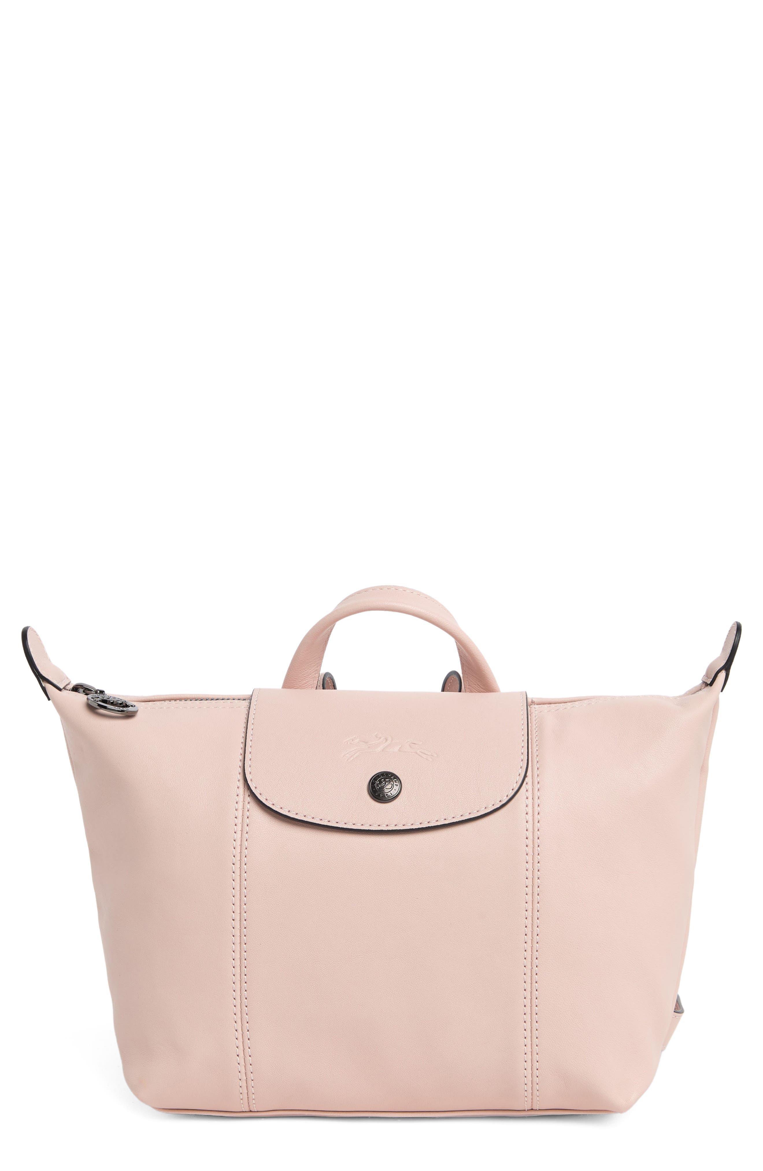 Longchamp Le Pliage Cuir Leather Top Handle Bag, Main, color, 