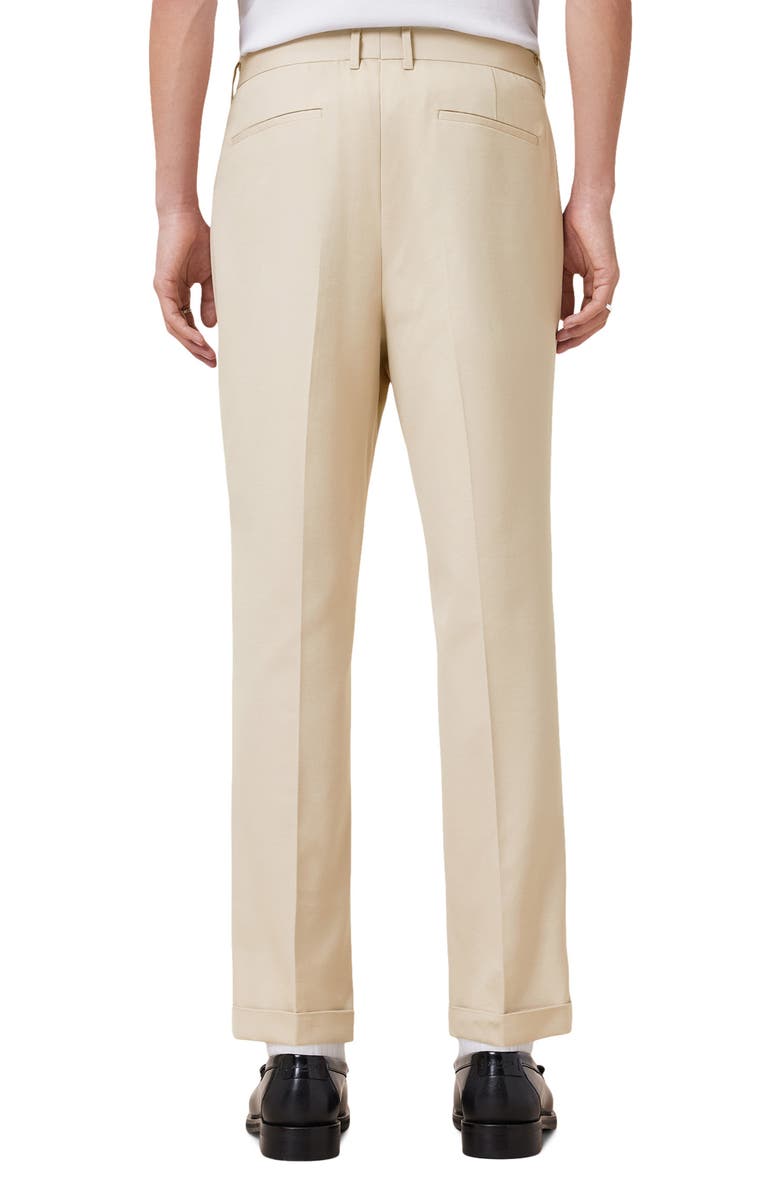 AllSaints Tallis Pleated Cuff Hem Cotton & Wool Blend Pants, Alternate, color, Antique Brown