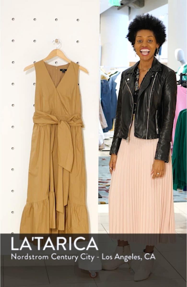 Faux Wrap Cotton Poplin Dress, sales video thumbnail