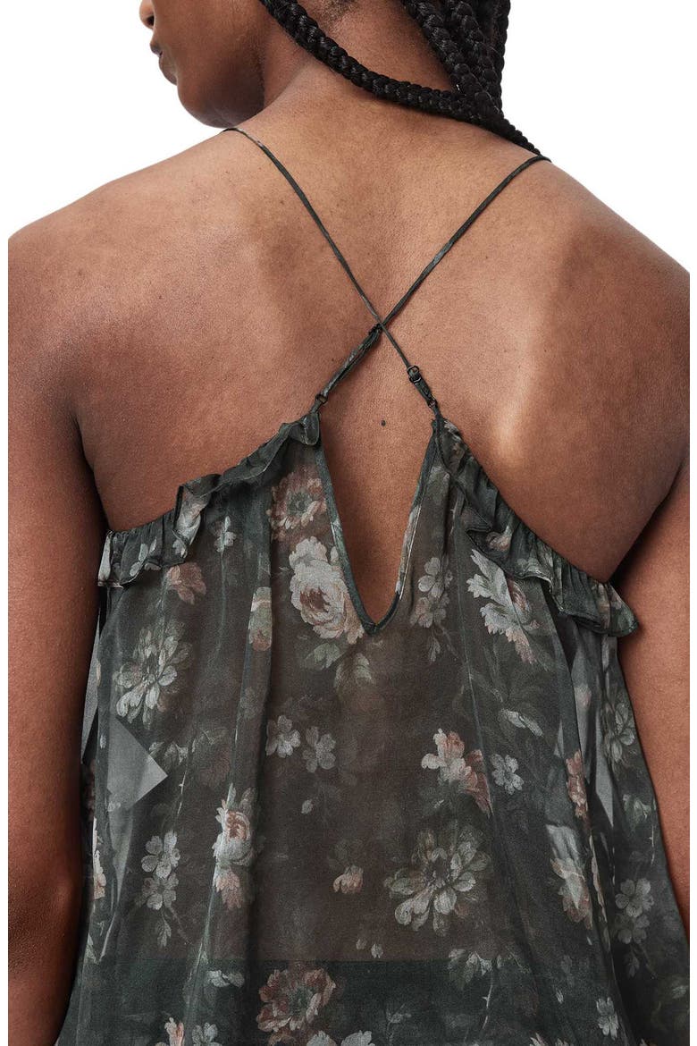 Nyx Tiered Silk Top, Alternate, color, JARDINIA DEEP GREEN