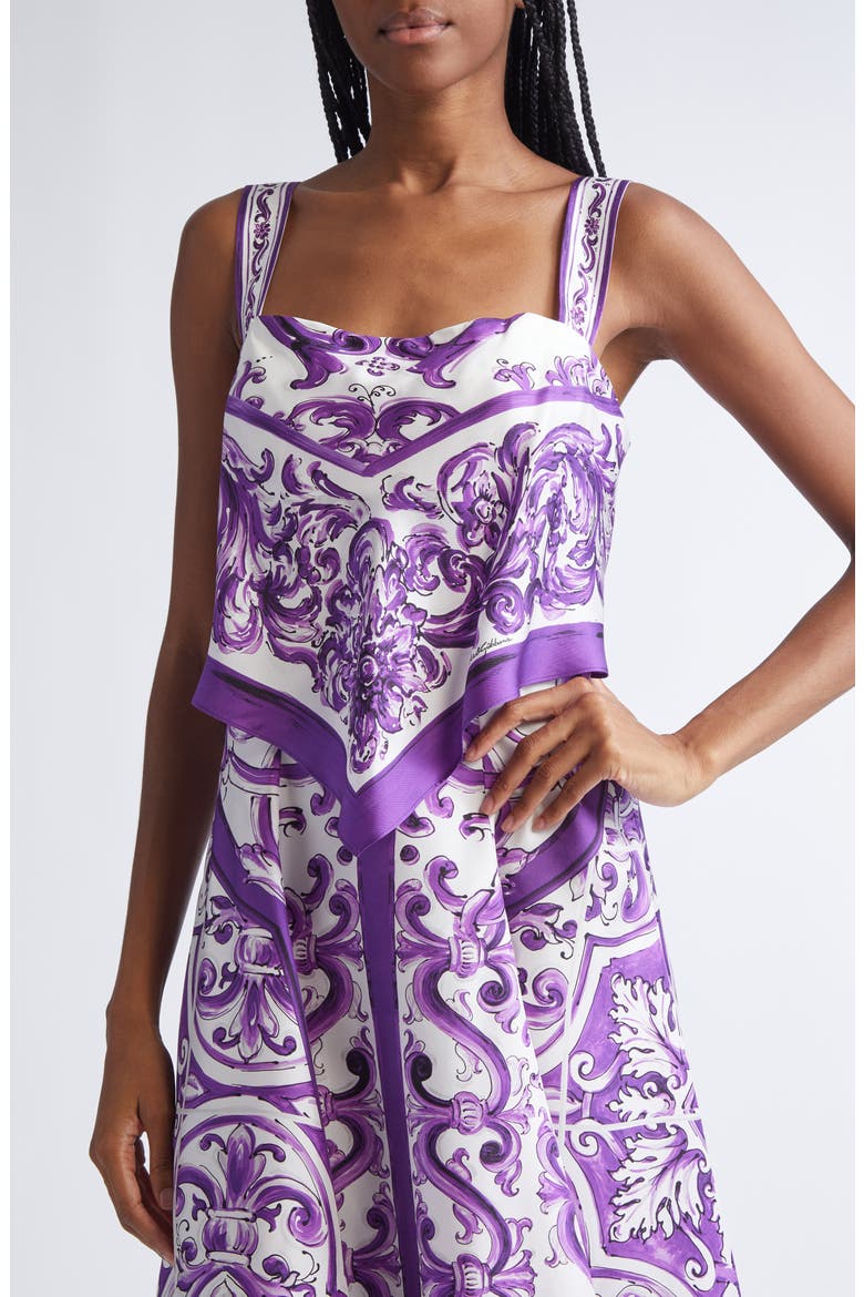 Majolica Silk Midi Dress, Alternate, color, HP5DQ MIX MAIOLICA L VIOLA